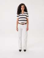 V neck top knitted navy