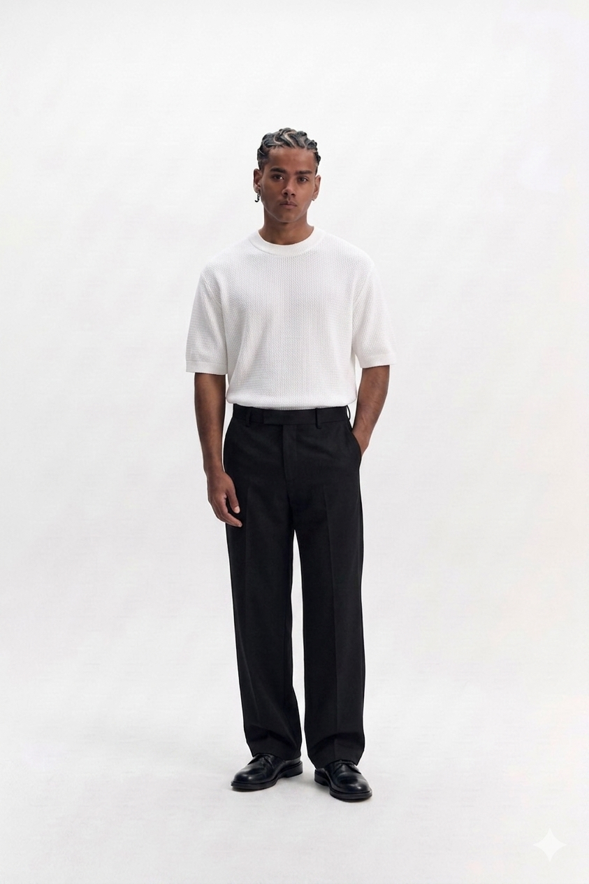 Basic Knit Tee - white