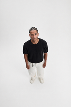 Basic Knit Tee - black