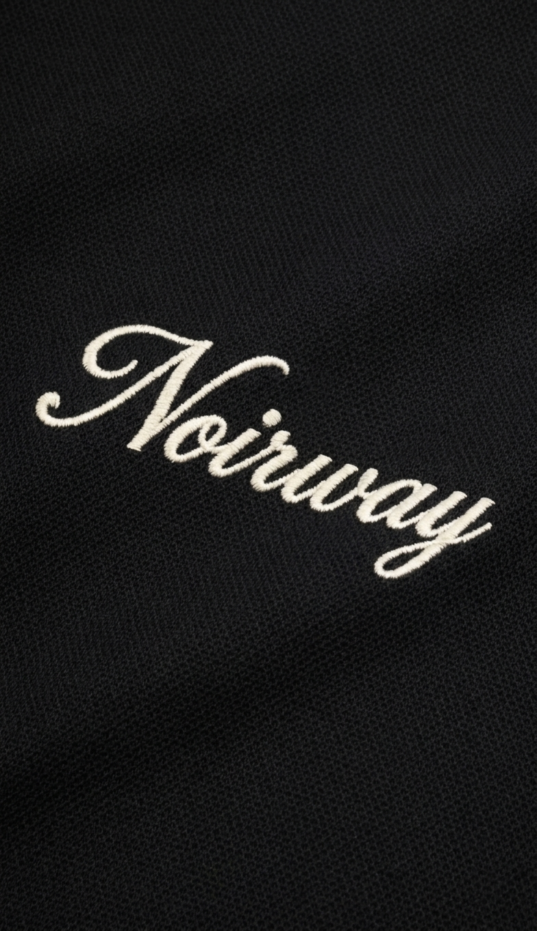knit polo black tee