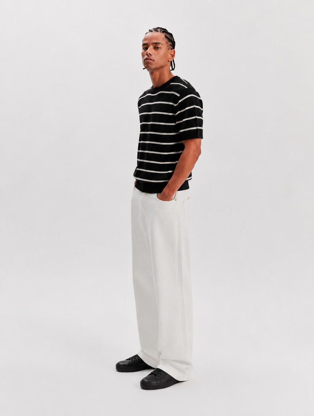 Noirway Striped Knit T-Shirt