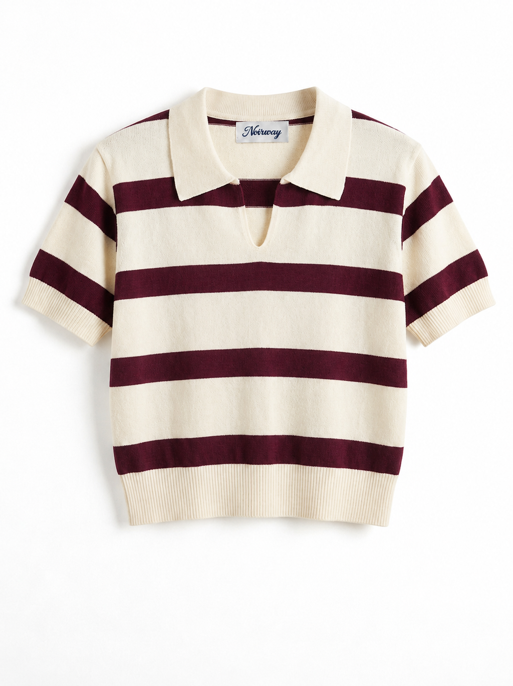 V neck top knitted cherry