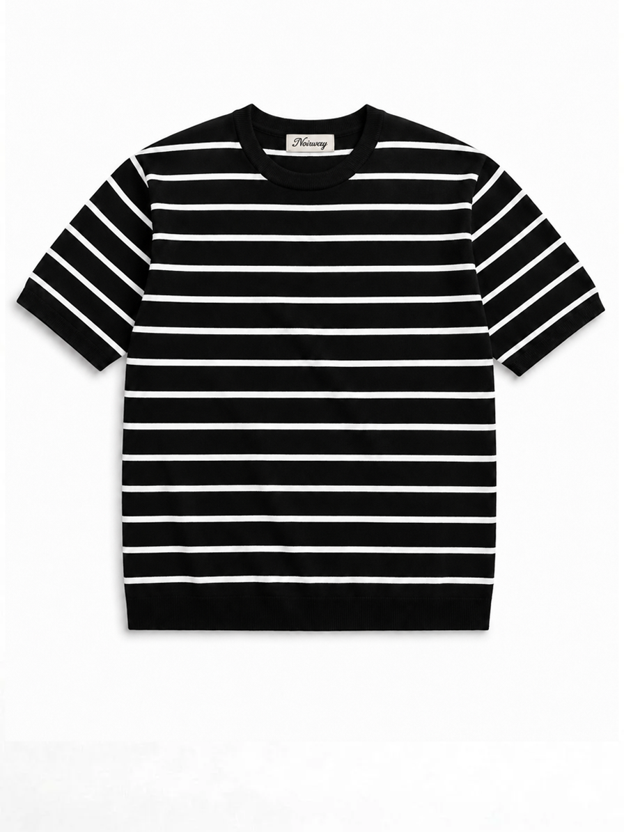 Noirway Striped Knit T-Shirt