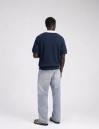 Knit polo navy tee