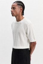 Basic Knit Tee - white