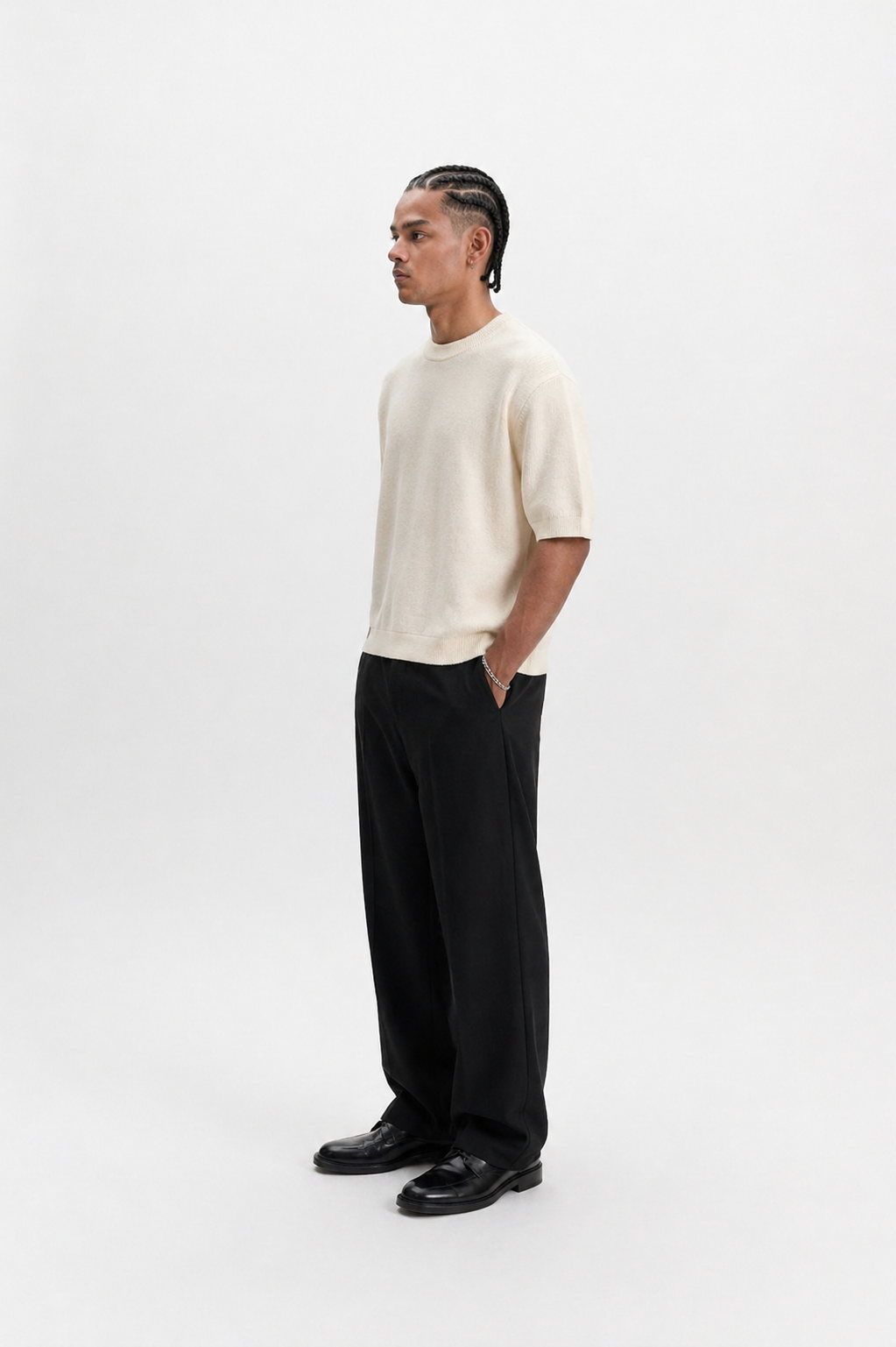 Basic Knit Tee - cream