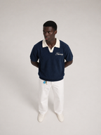Knit polo navy tee