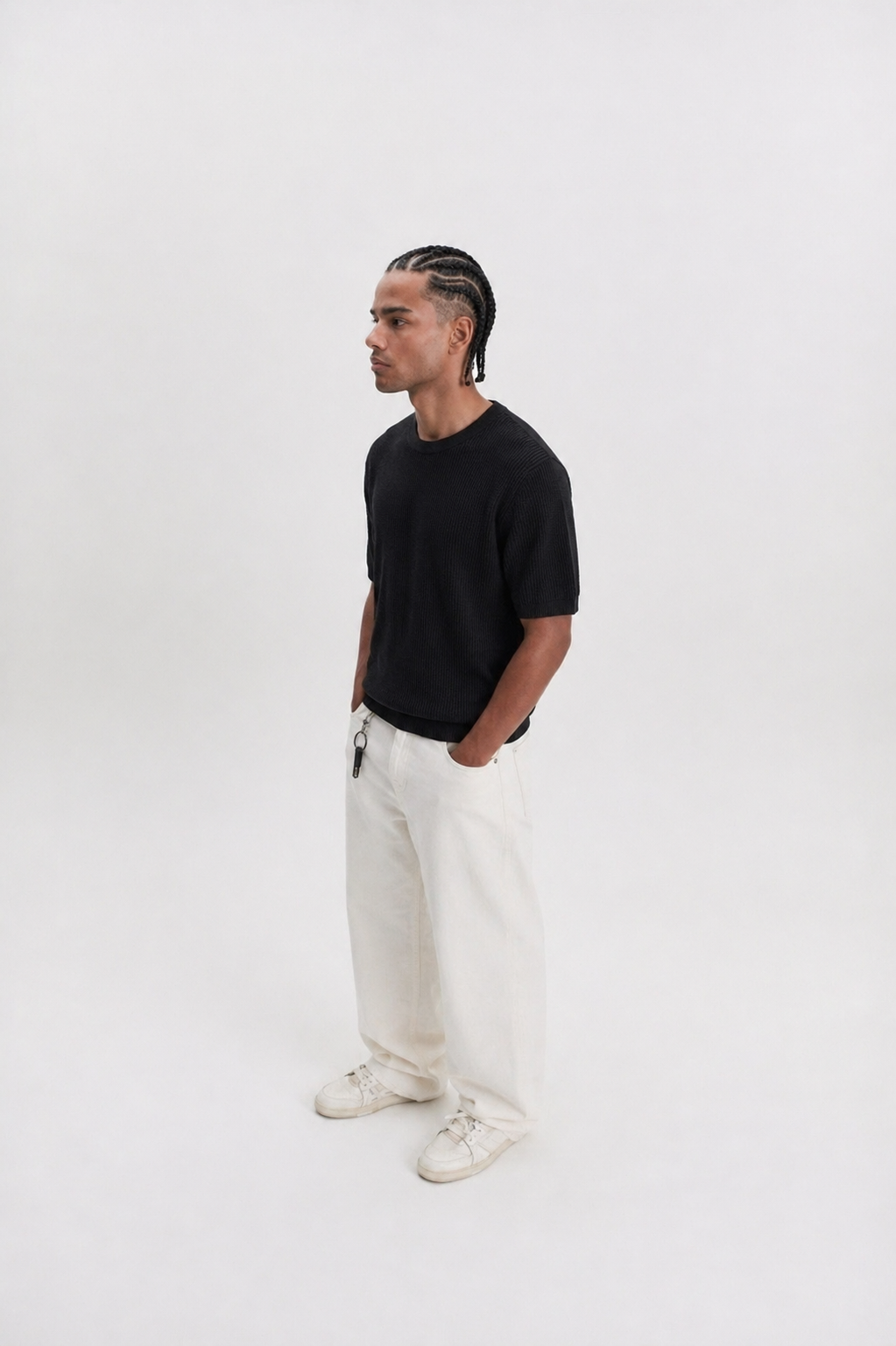 Basic Knit Tee - black