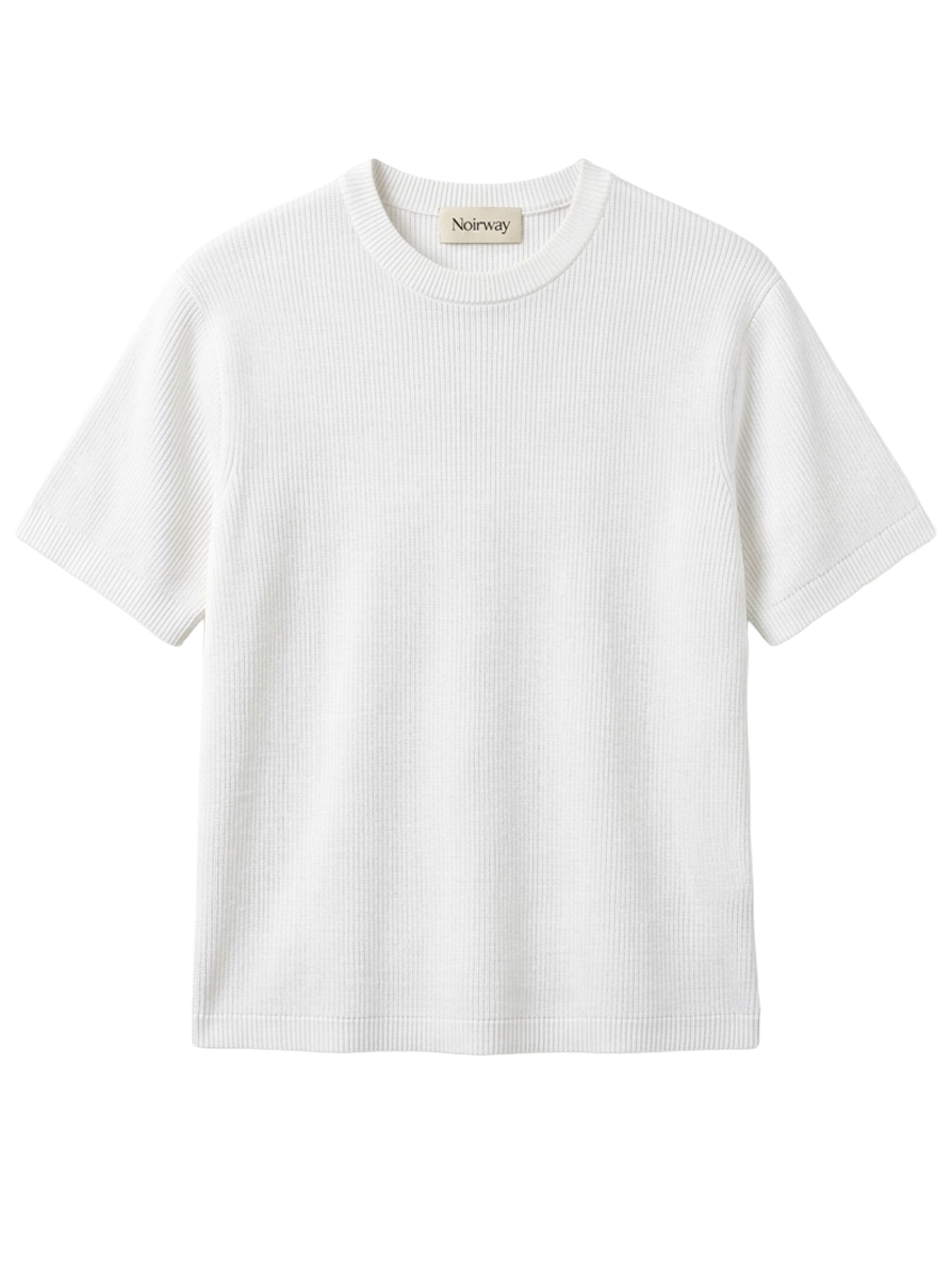 Basic Knit Tee - white